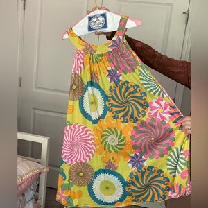 VintageColorful Sleeveless Nightgownwith Swirl Patterns